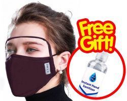 Reusable Face Mask with Eyes Shield + FREE GIFT Aloe Instant Hand Sanitizer Reusable Face Mask with Eyes Shield + FREE GIFT Aloe Instant Hand Sanitizer